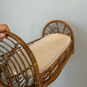Rattan doll furniture ( like new ) wardrobe and bed